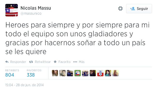 Apoyo y elogios a la Roja en Twitter tras perder contra Brasil