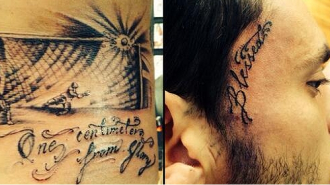 Mauricio Pinilla inmortalizó su disparo en el palo con un tatuaje