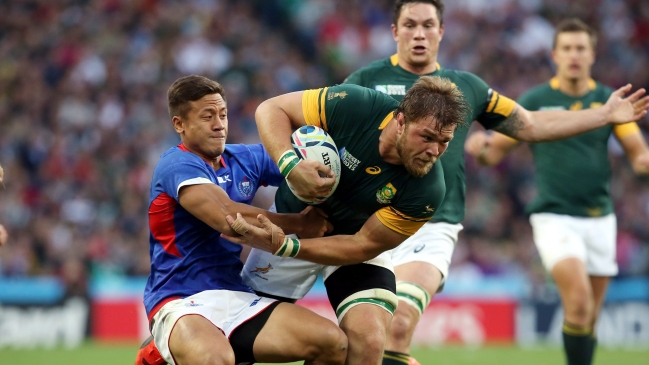 Sudáfrica se levantó en el Mundial de Rugby con victoria sobre Samoa