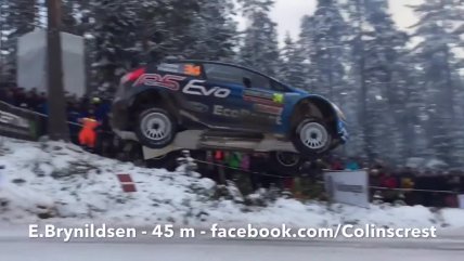 Increíble récord de salto largo en el rally de Suecia