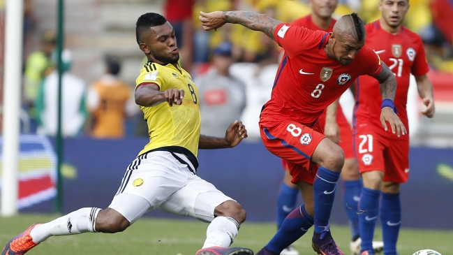 Chile salvó un empate en accidentada visita a Colombia por las Clasificatorias