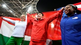 La china Lijiao Gong celebró el oro en el lanzamiento de la bala