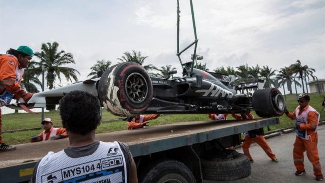 Accidente de Romain Grosjean marcó prácticas libres en GP de Malasia