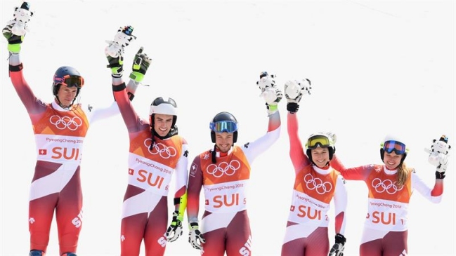 Suiza obtuvo el primer oro por equipos de esquí alpino en los Juegos Olímpicos de Invierno