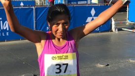 Nicolasa Condori y Daverso Ramos de Perú ganaron los 21K del Maratón de Santiago
