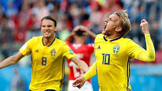 Suecia se deshizo de Suiza con un acierto y avanzó a cuartos de final del Mundial de Rusia