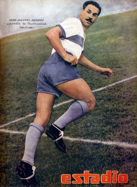 José Manuel Moreno, delantero argentino. Universidad Católica: 1949, 1951. Ganó un torneo nacional con los cruzados.