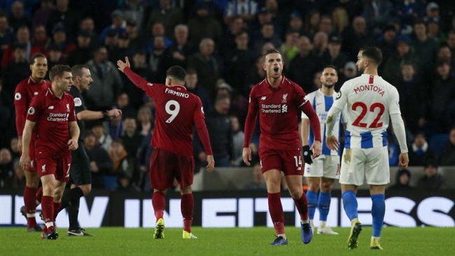 Liverpool retomó la senda del triunfo con victoria sobre Brighton en la Premier League