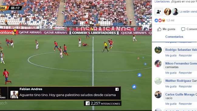 Transmisión por Facebook de la Copa Libertadores tuvo un aplaudido debut