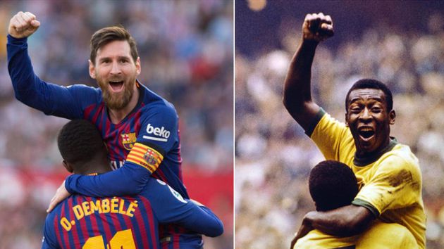 Lionel Messi emuló a Pelé en una de sus celebraciones en el partido ante Sevilla