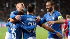 Italia arrolló a Liechtenstein y logró el liderato en el Grupo J de las Clasificatorias a la Eurocopa