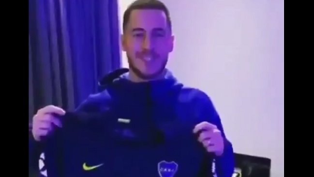 Eden Hazard agradeció a Juan Román Riquelme por regalarle una camiseta de Boca Juniors