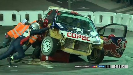 El inconveniente de Francisco "Chaleco" López en la Súper Especial callejera del Rally de Chile