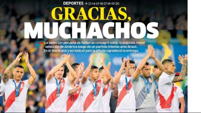 Prensa peruana reaccionó orgullosa y agradecida de su selección