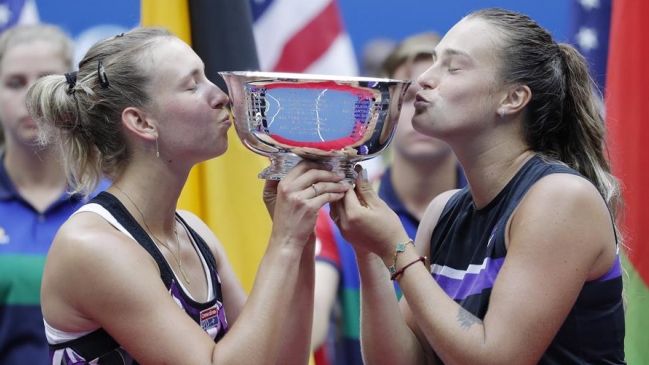 Elise Mertens y Aryna Sabalenka se consagraron campeonas del dobles femenino del US Open