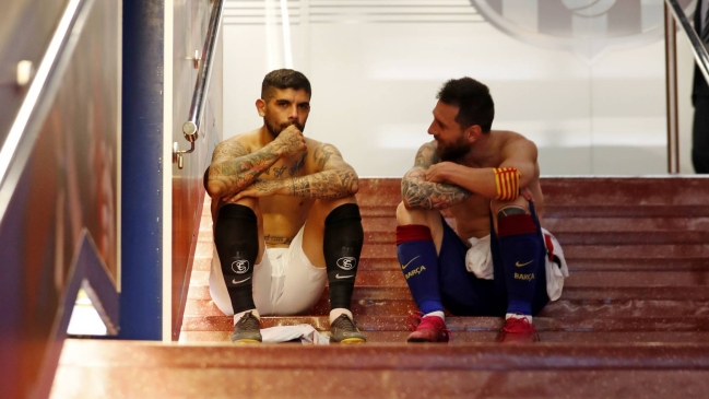 La foto viral de Lionel Messi y Ever Banega en el túnel de vestuarios del Camp Nou