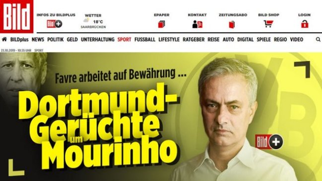 Diario alemán aseguró que Borussia Dortmund está sondeando a Mourinho
