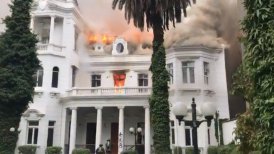 Edificio incendiado de la U. Pedro de Valdivia fue histórica sede del Comité Olímpico de Chile