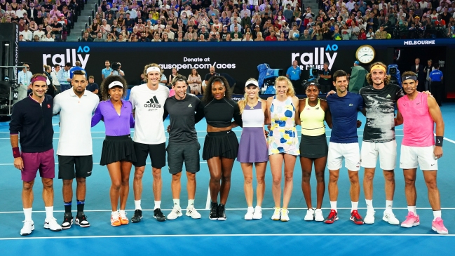 Grandes estrellas del tenis participaron en exhibición contra los incendios en Australia