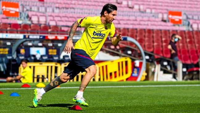 Lionel Messi volvió a entrenar al margen del resto a una semana del reestreno de FC Barcelona