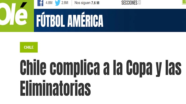 "Chile complica las eliminatorias": La reacción de la prensa sudamericana por dichos del ministro Paris
