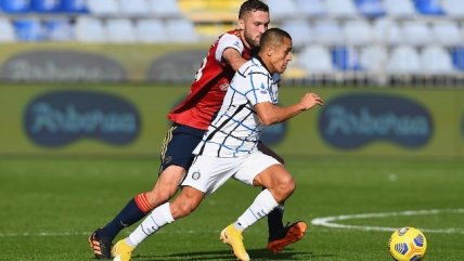 Alexis Sánchez fue titular y terminó resentido en la victoria de Inter contra Cagliari en la Serie A