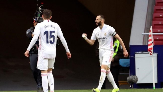 Real Madrid se encomendó a Karim Benzema y rescató un empate ante Atlético en la liga española