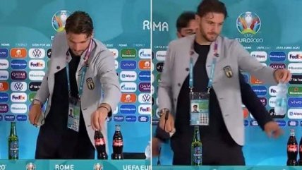 Italiano Locatelli también apartó botellas de bebida de la conferencia