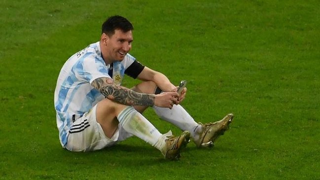 Messi también festejó con su familia con una emotiva videollamada tras ganar la Copa América