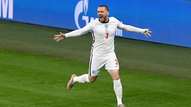 [Video] Luke Shaw impactó con un tempranero golazo para Inglaterra sobre Italia en Wembley