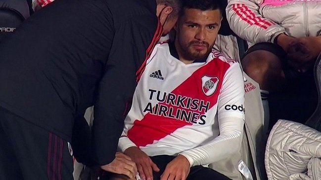 Paulo Díaz salió lesionado en empate de River ante Huracán y preocupó de cara al Superclásico