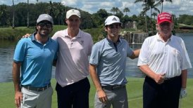 Joaquín Niemann compartió en una cancha de golf con Donald Trump
