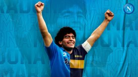 Napoli festejó el triunfo de Boca contra River con imagen de Diego Maradona