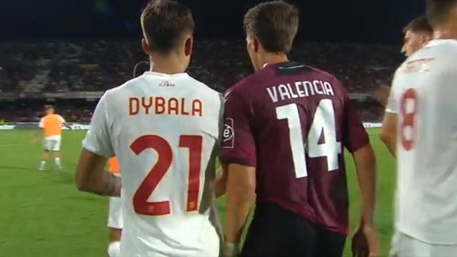 Diego Valencia intercambió camisetas con Paulo Dybala tras su debut por la Serie A