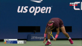 El fuerte golpe que se dio Rafael Nadal con su propia raqueta en el US Open
