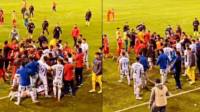 La escandalosa pelea de Ñublense y Huachipato tras partido de Copa Chile