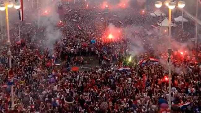Los vibrantes festejos en la capital de Croacia tras la victoria sobre Marruecos