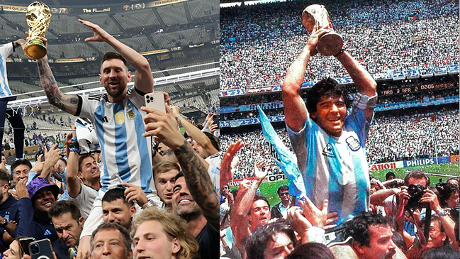 De Maradona a Messi, la foto icónica del Azteca se replicó en Lusail