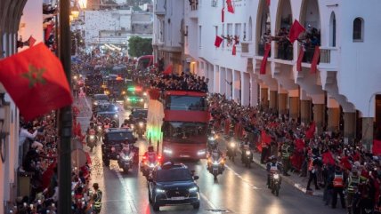 Jugadores de Marruecos fueron recibidos como héroes en Rabat por su cuarto lugar en el Mundial
