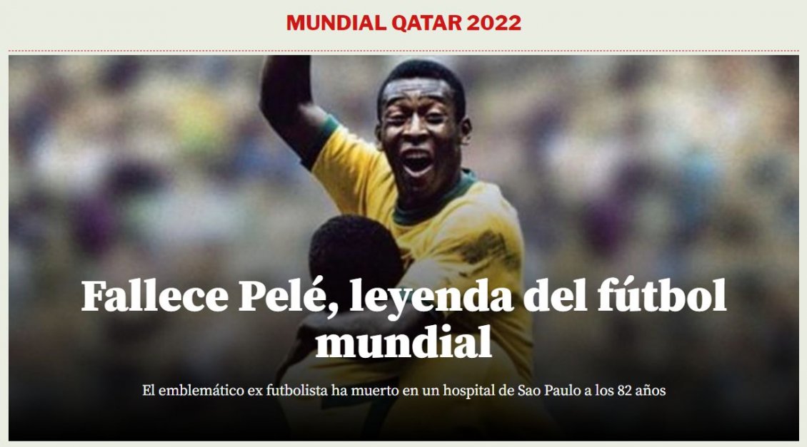 Fotos] La reacción de la prensa mundial por la partida de Pelé: El fútbol  pierde a su 