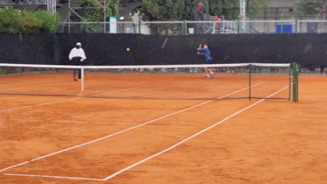 Dominic Thiem entrenó junto a Nicolás Massú bajo una torrencial lluvia en Argentina