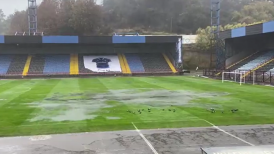 La intensa lluvia malogró la cancha del Estadio CAP en la previa del Huachipato vs. Magallanes