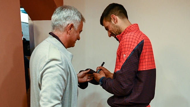 José Mourinho fue a ver a Novak Djokovic al Masters de Roma y le pidió un autógrafo