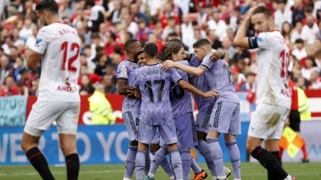 Real Madrid batió a Sevilla y afirmó su segunda plaza en La Liga de España