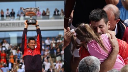 La tierna celebración de Djokovic con sus hijos tras volver a ser campeón en Roland Garros