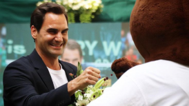 Roger Federer fue homenajeado en Halle en la antesala al Jarry-Tsitsipas