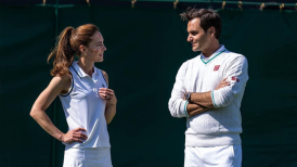 [Video] Roger Federer jugó con la princesa Kate Middleton en la cancha de Wimbledon