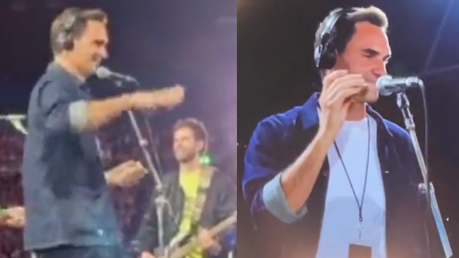 Roger Federer compartió escenario con Coldplay