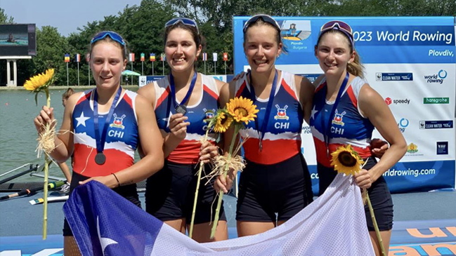 Chile logró una histórica medalla de plata en el Mundial Femenino Sub 23 de Remo