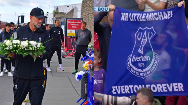 El emotivo homenaje en Anfield a fallecido trabajador hincha de Everton